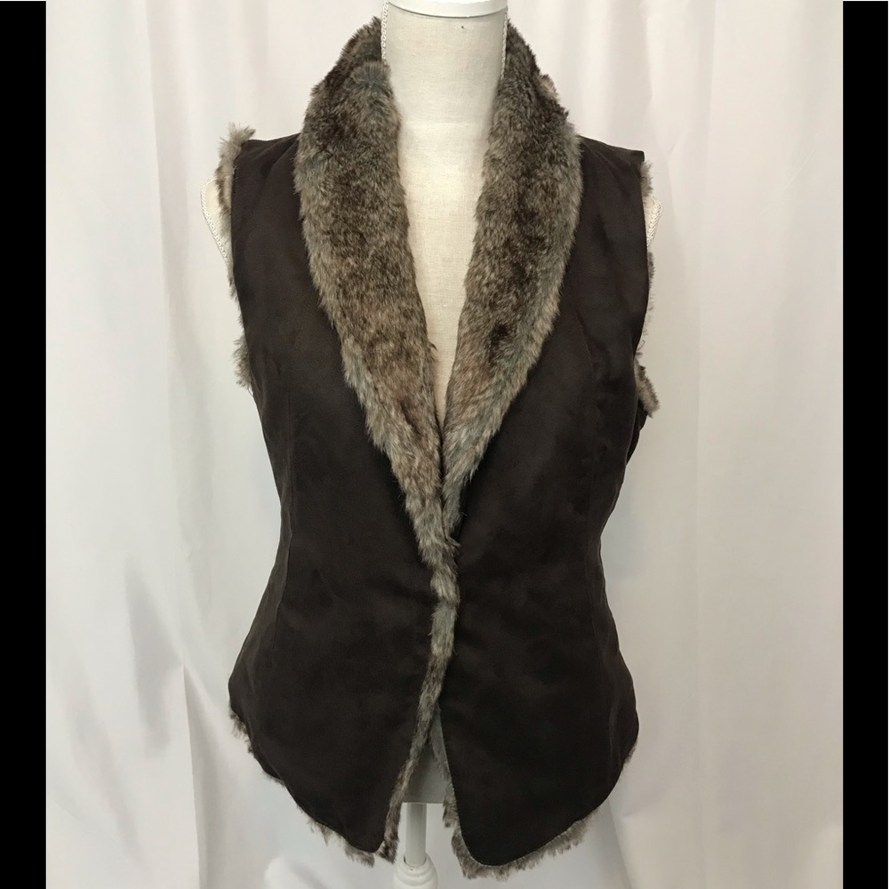 Crosby szL faux suede/faux fur vest
